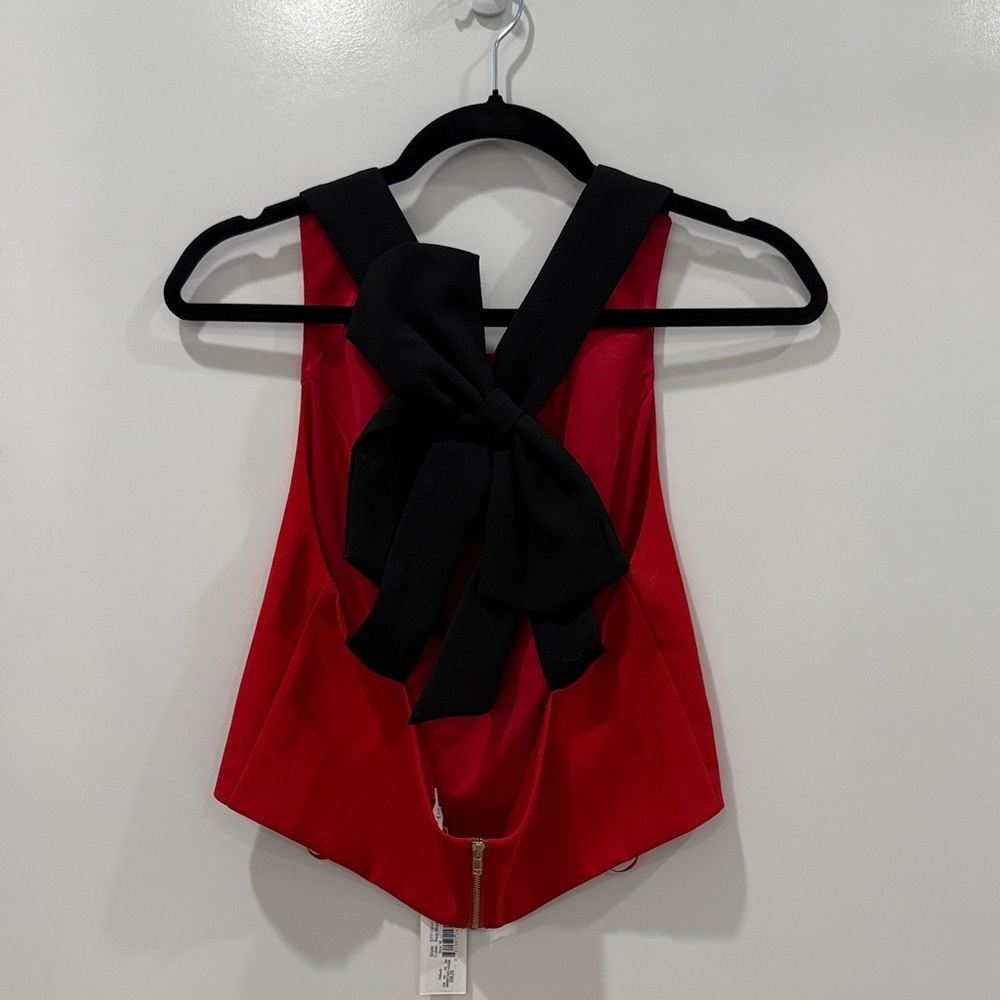 Elegant Red and Black Women's Blouse